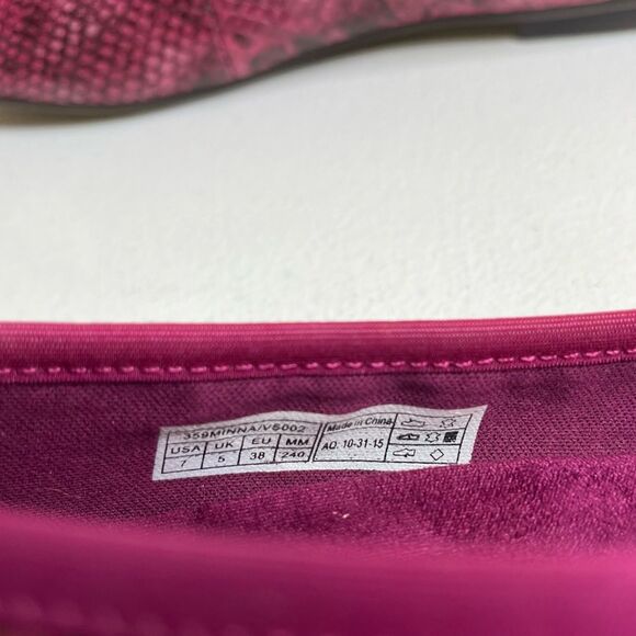 Vionic Minna Purple Leather Cap Toe Bow Snakeskin Ballet Flats Slip On Women 7 - Picture 9 of 14